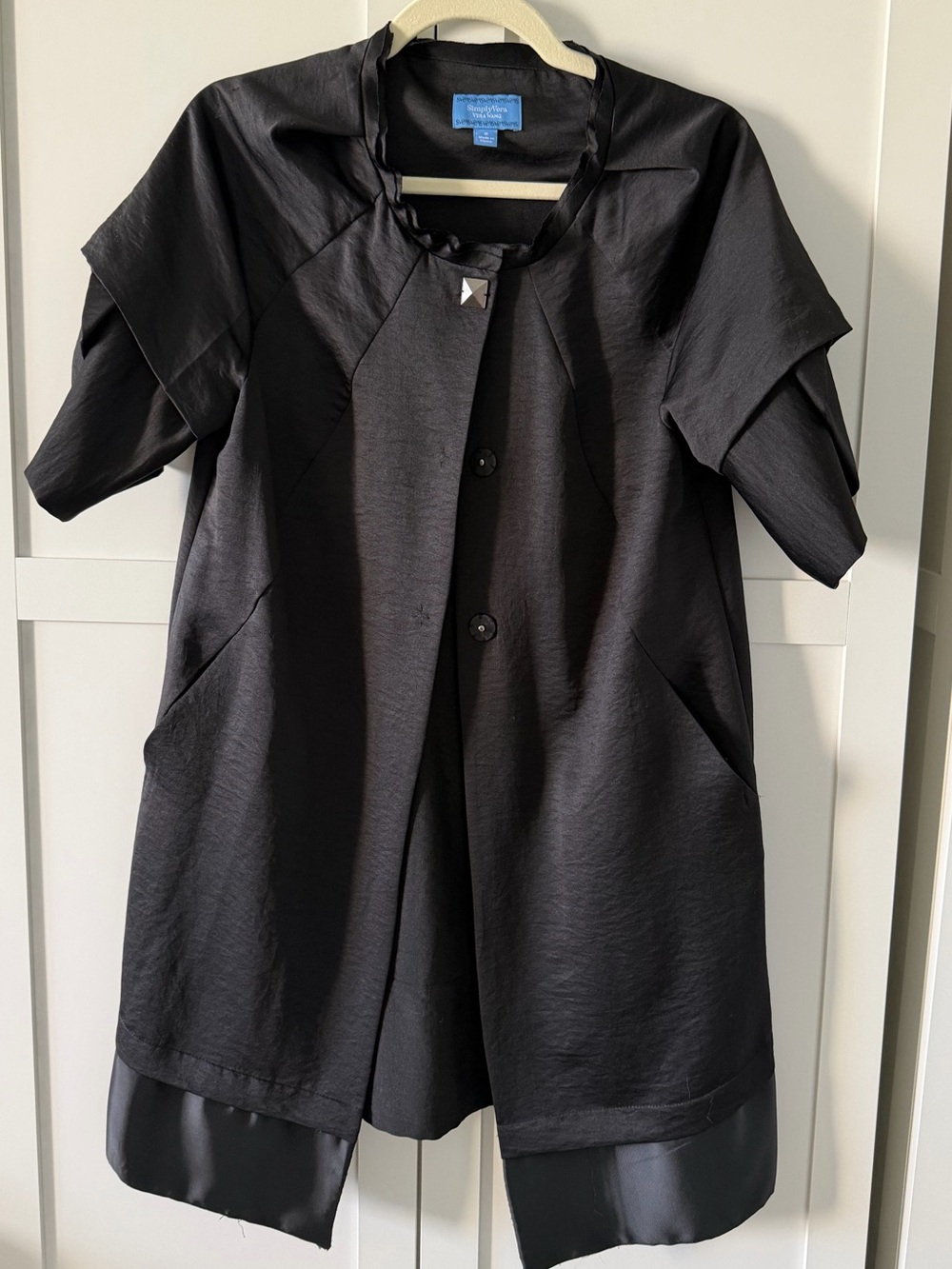 Simply Vera Vera Wang Black Short-Sleeve Coat